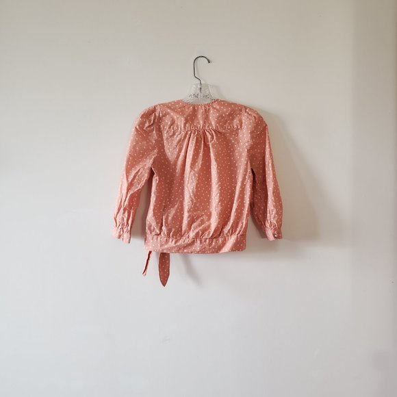 Madewell Peach Orange Coral Star Wrap Top XXS - Picture 3 of 8